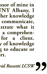 David Rossetti LCSW quote about Arlene Lev
